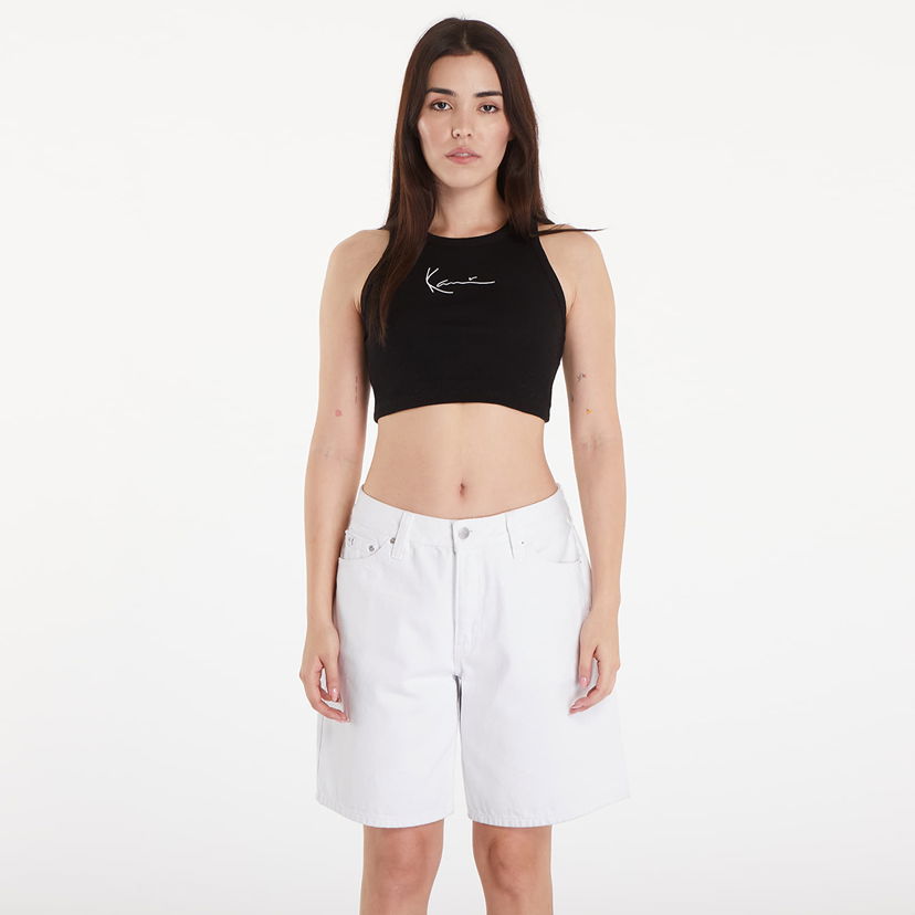 Majica bez rukava Karl Kani Top Small Signature Essential Racer Rib Top Black Crna | KW-TP011-001-01