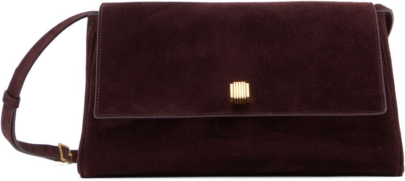 Ručna torbica Khaite KHAITE Audrey Suede Crossbody Bag Tamnocrvena | H3032-726