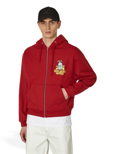 Dukserice Sky High Farm Flatbush Printed Zipped Hooded Sweatshirt Crvena | SHF03T022 1