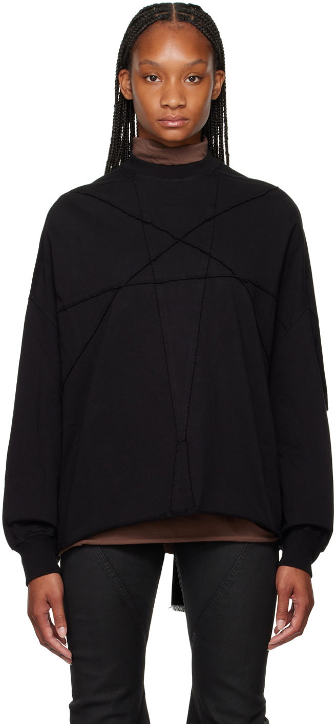 Dukserice Rick Owens DRKSHDW Black Lido Crater Sweatshirt Crna | DS02D2235 RIGET1