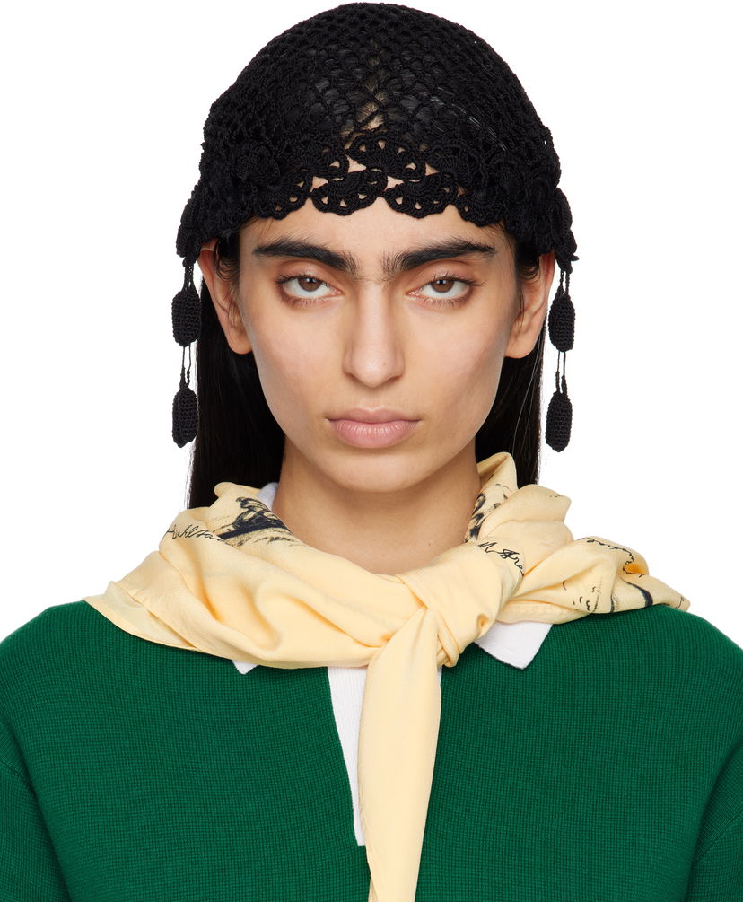 Šešir Bode Bode Blossom Crochet Beanie with Tassels Crna | MRS25KA022