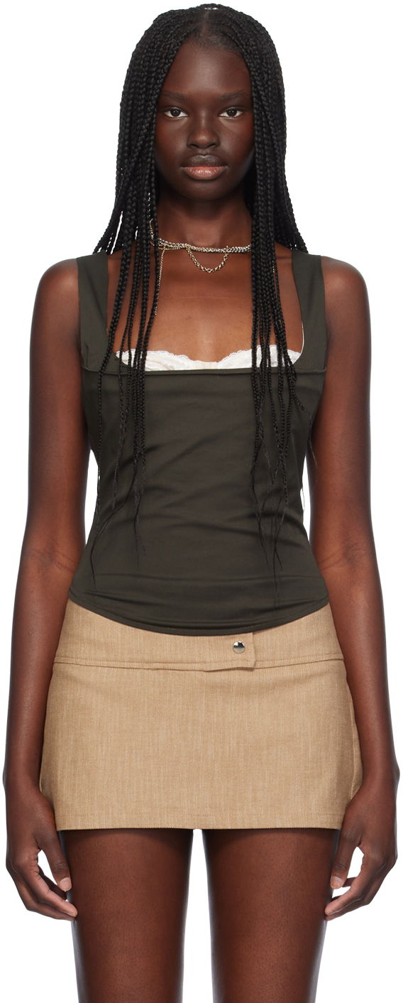 Majica bez rukava Miaou Miaou Bobby Corset Top Zelena | 7080SPSCED