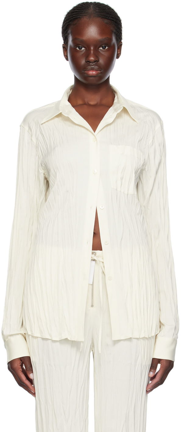 Košulja Helmut Lang Helmut Lang Crushed Button-Down Shirt Bijela | O01HW520