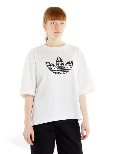 Majica kratkih rukava adidas Originals Houndstooth Trefoil Infill Tee Bijela | IC5144