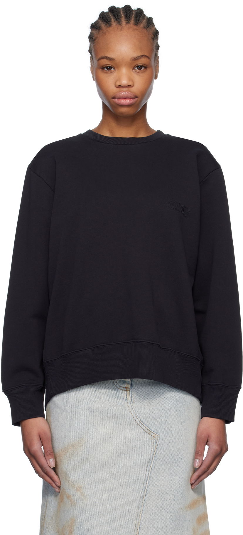 Džemper Maison Margiela MM6 Maison Margiela Spliced Logo Sweatshirt Crna | S52GU0240 M25012