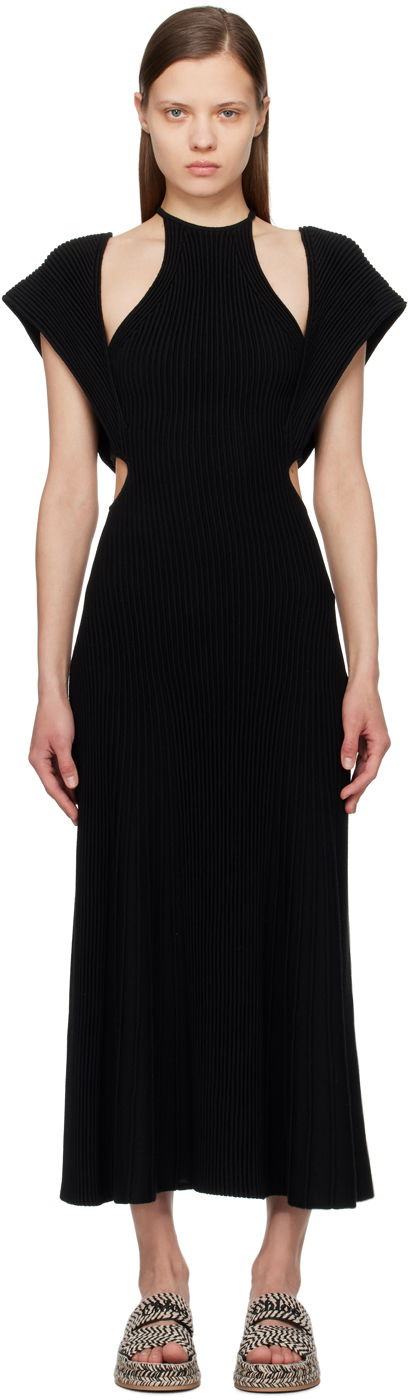 Haljina CHLOÉ Cutout Maxi Dress Crna | CHC24UMR01520