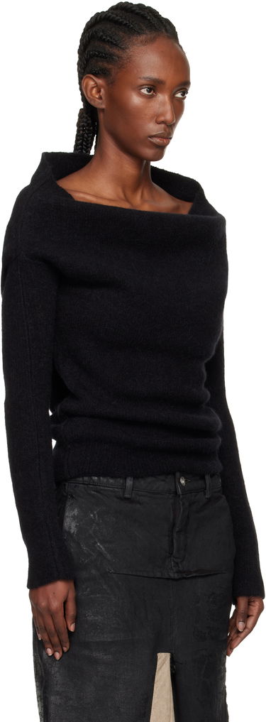 Džemper Rick Owens Rick Owens Concordians Runway Draped Neck Long Sleeve Sweater Crna | RO02E4675 KWP, 1