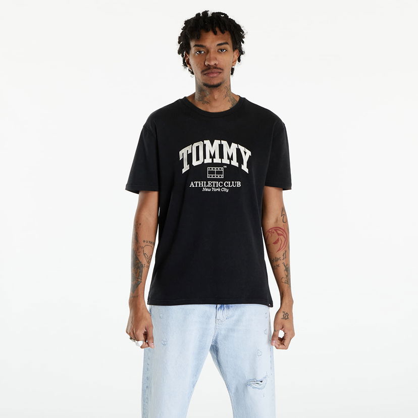 Majica kratkih rukava Tommy Hilfiger Varsity Logo T-Shirt Black Crna | DM0DM18557 BDS