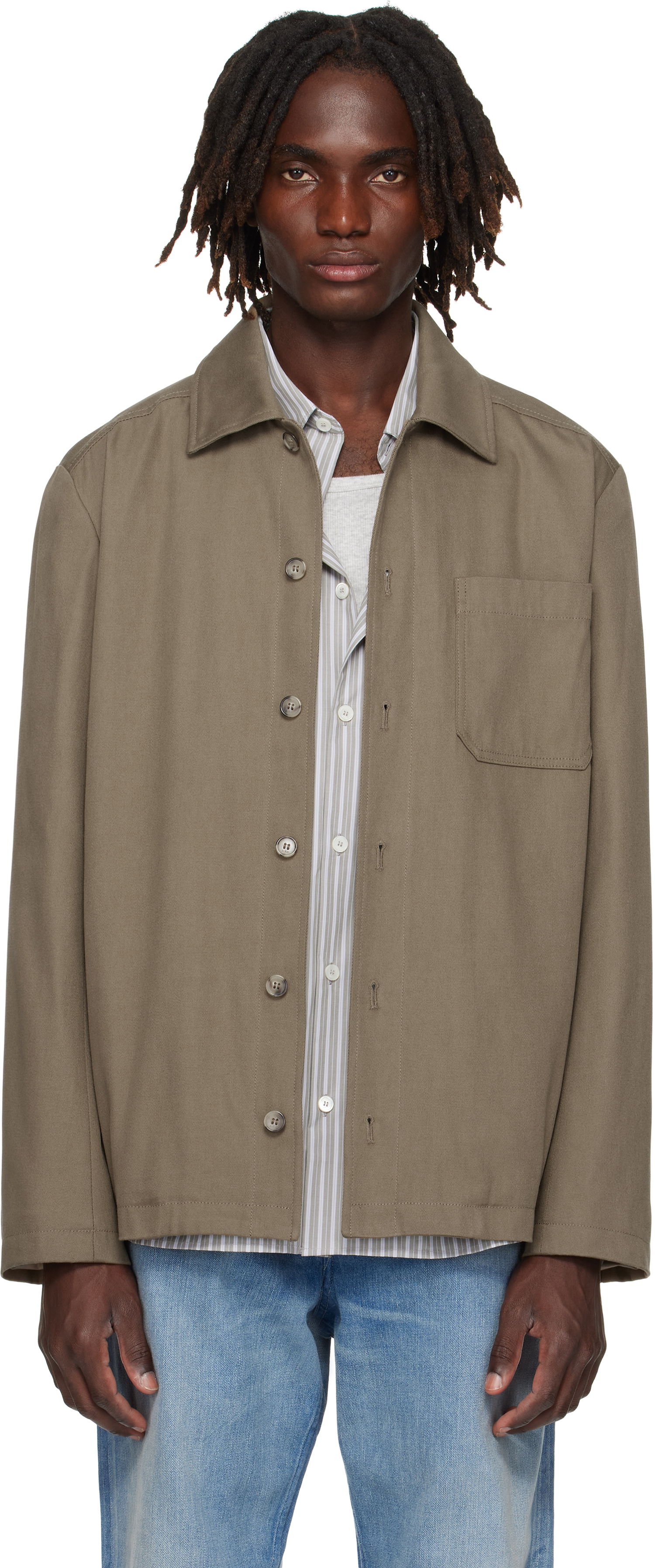 Jakna A.P.C. A.P.C. Jeffray Button-Up Jacket Zelena | COFCO-H02991, 0