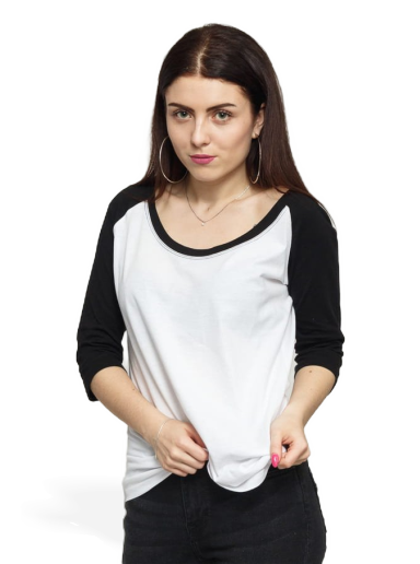 Majica kratkih rukava Urban Classics Ladies 3/4 Contrast Raglan Tee Bijela | tb733 White/ Black