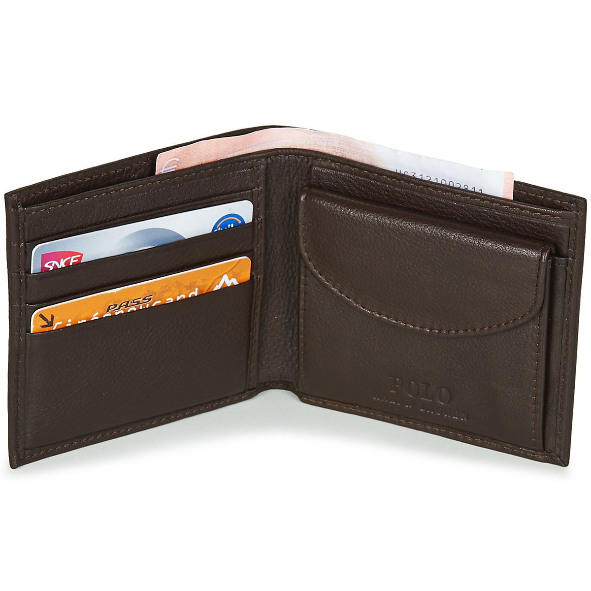 Novčanik Polo by Ralph Lauren SMOOTH LEATHER C-WALLET Smeđa | 405914235001=405526127001, 1
