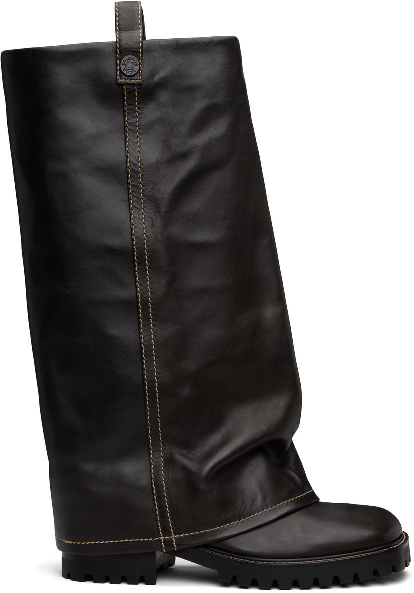 Trenčkot Acne Studios Acne Studios Leather Slouch Boots Crna | BD0339-
