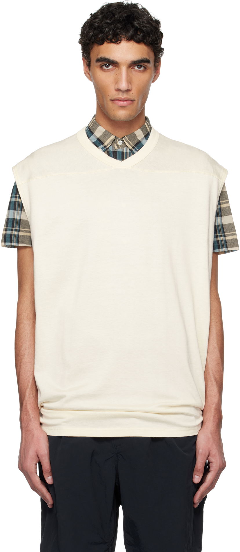 Džemper NANAMICA Nanamica Rayon Cotton Sleeveless Tank Top Bež | S25SH022U