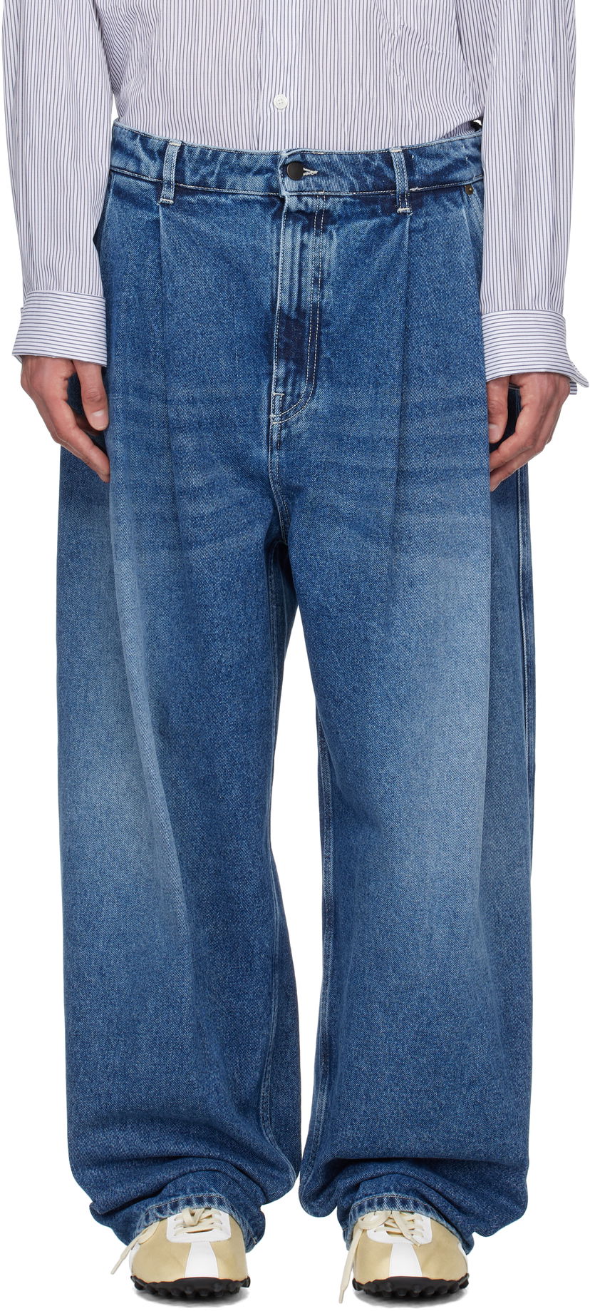 Jeans HED MAYNER Hed Mayner Pleated Jeans Plava | HMMA67021A-HA191