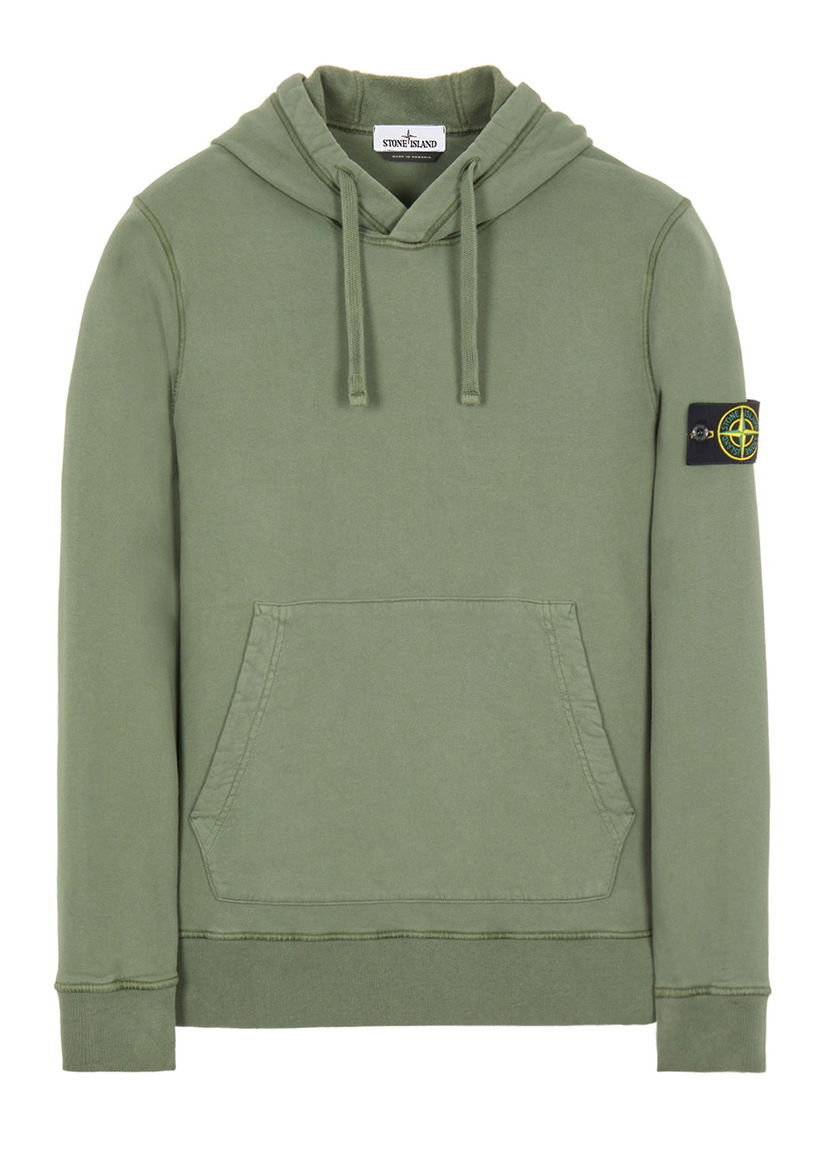 Dukserice Stone Island Brushed Cotton Fleece Hoodie Zelena | 751564120V0055-9411