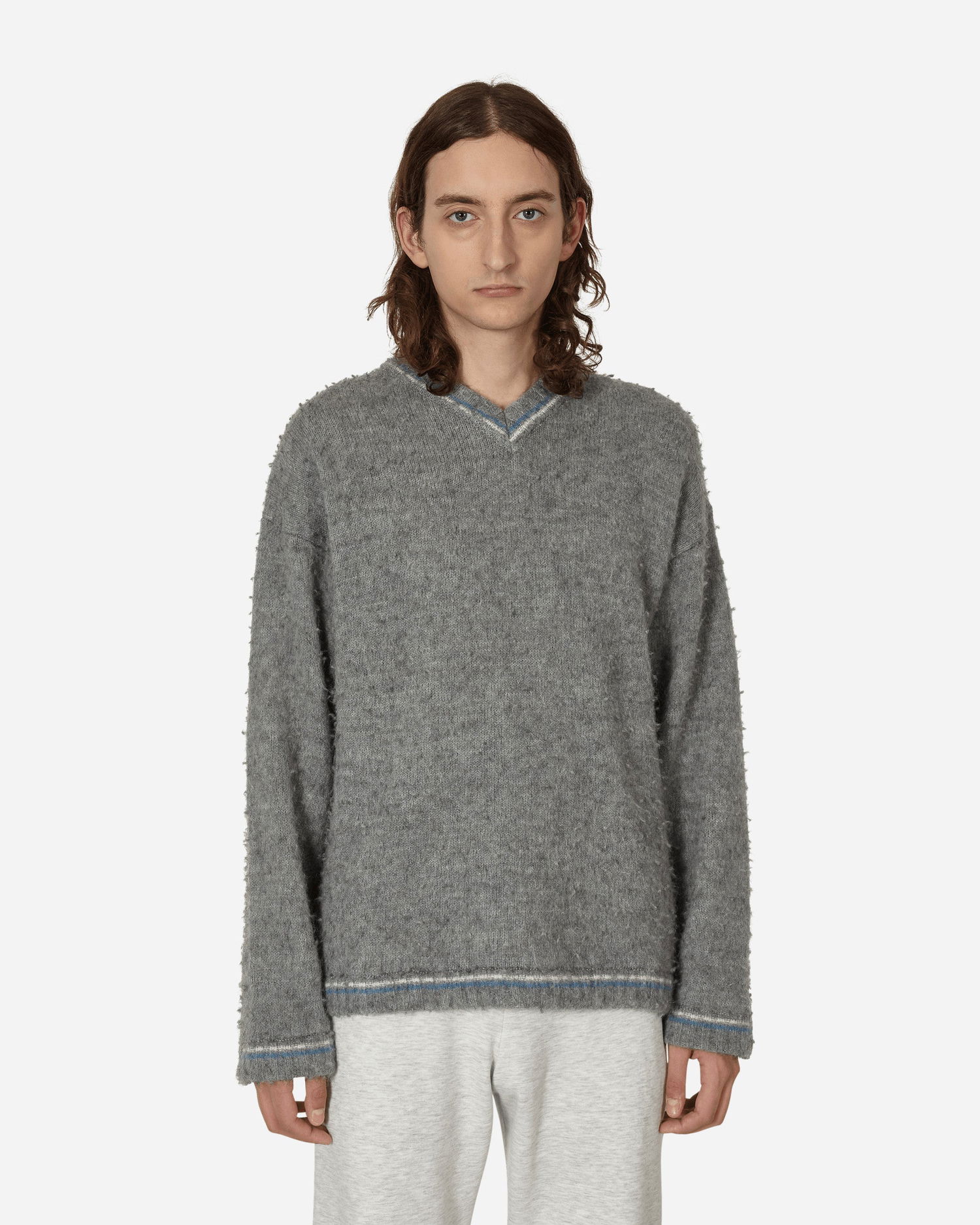 Džemper ERL Washed V-Neck Sweater Siva | ERL05N002 1, 1