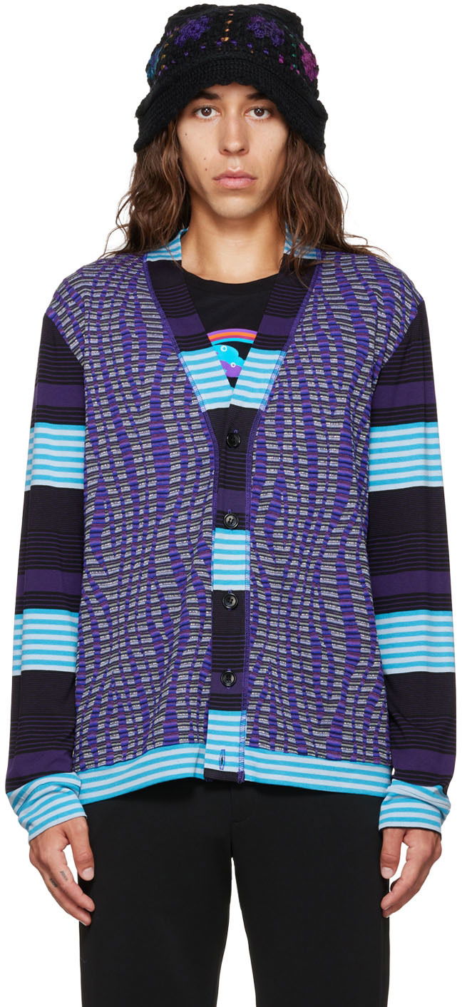 Džemper Anna Sui Anna Sui Stripe Cardigan Ljubičasta | M622G31