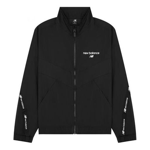 Vjetrovka New Balance Logo Full-Zip Woven Jacket Crna | AMJ22350-BK