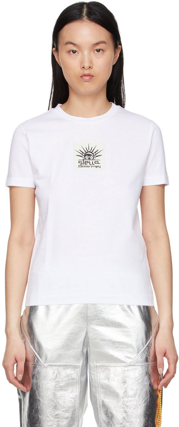 Majica kratkih rukava Stella McCartney Designer Cotton Graphic T-Shirt Bijela | 6004223SPW66
