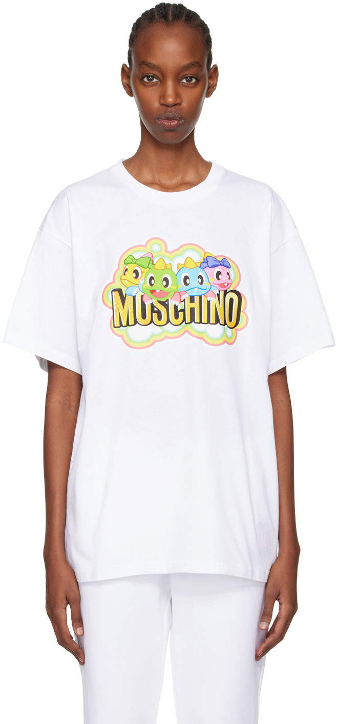 Majica kratkih rukava Moschino Puzzle Bobble T-Shirt Bijela | 0799 1041 A1001