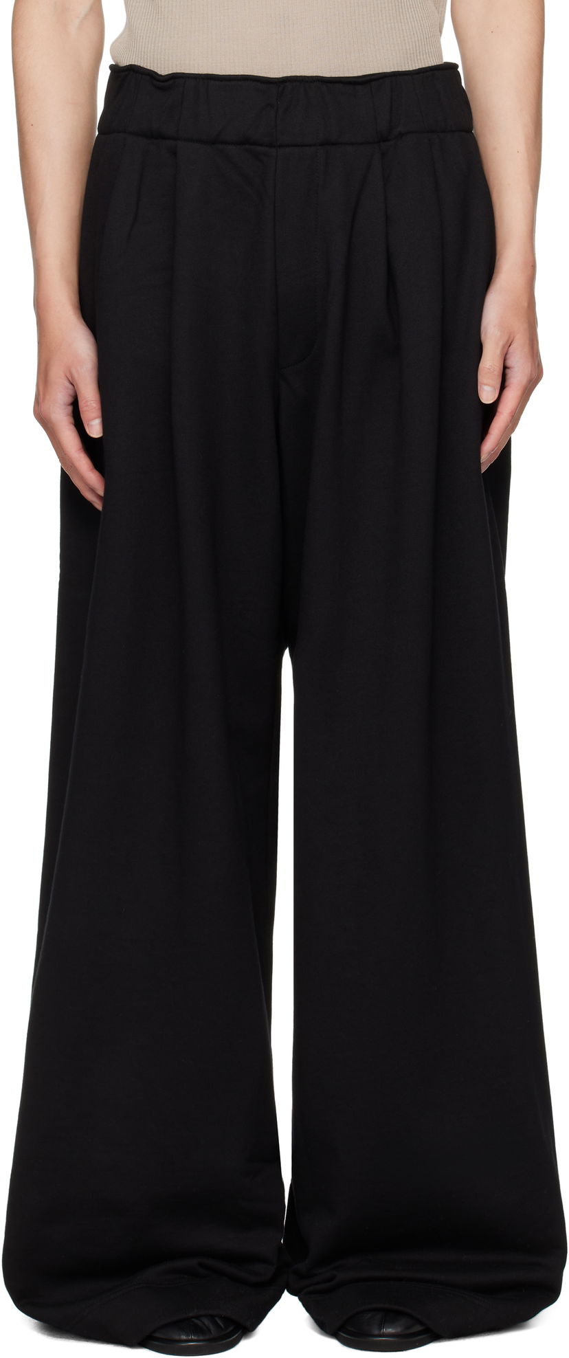 Trenirka Dries Van Noten Dries Van Noten Pleated Sweatpants Crna | 252-021143-2611