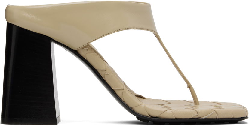 Njega cipela Bottega Veneta Bottega Veneta Marella Thong Heeled Sandals Bež | 817500 V3H90