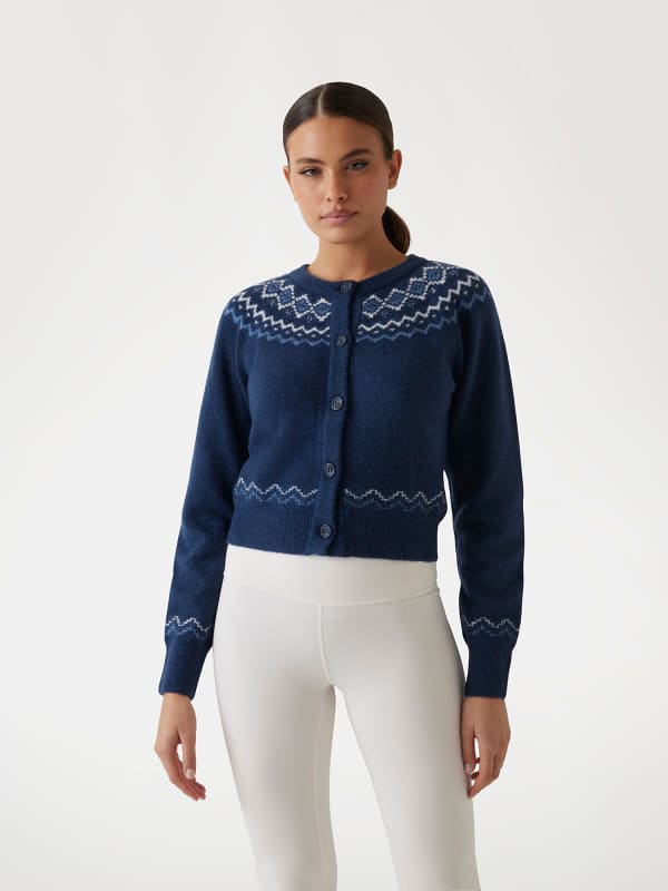 Džemper GUESS Cropped Buttoned Cardigan Sweater Plava | W4PR0YZ3LQ0