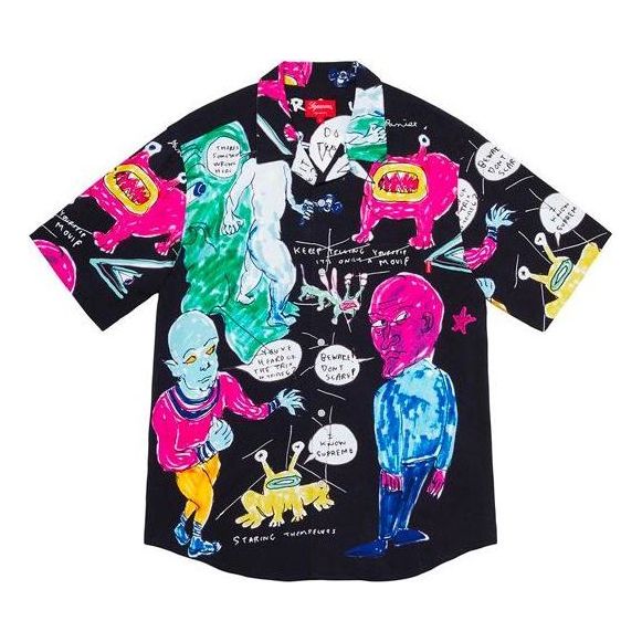 Košulja Supreme Daniel Johnston Rayon Short Sleeve Shirt Crna | SUP-SS20-632