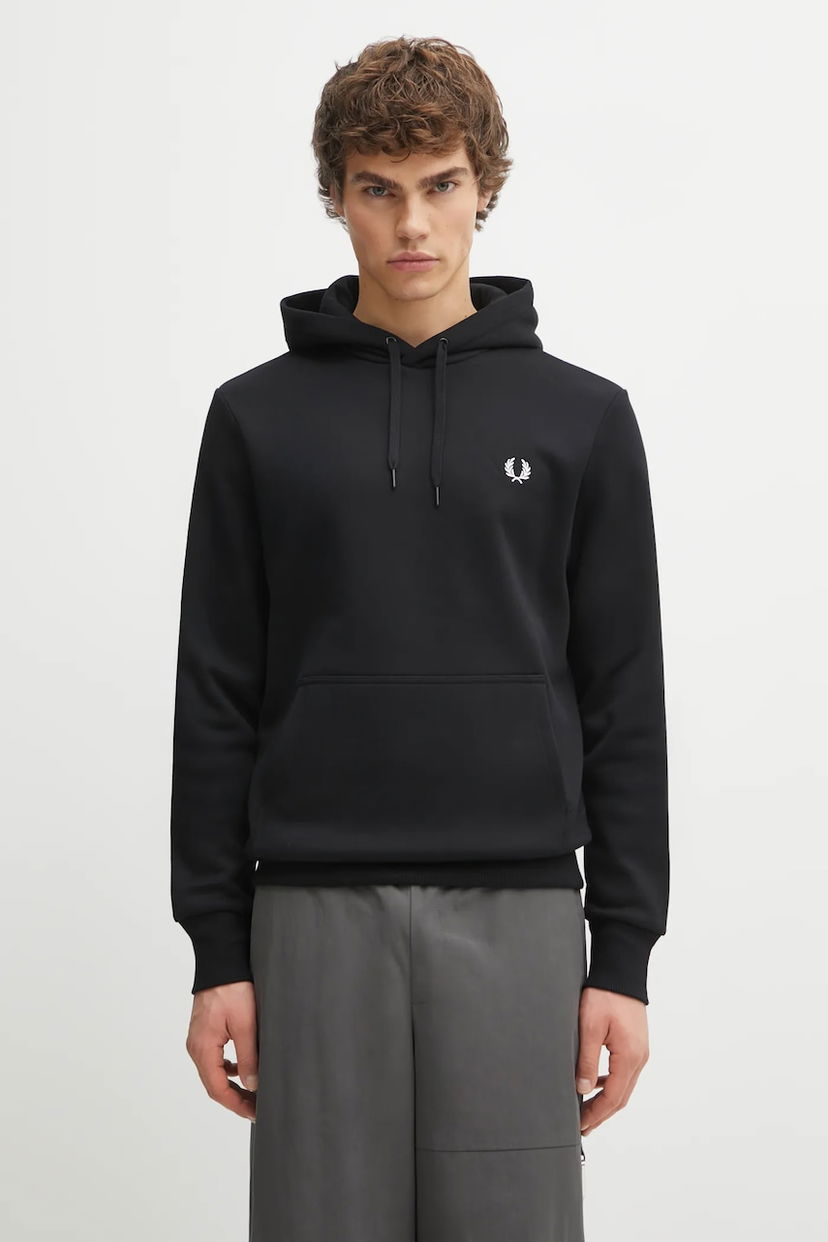 Dukserice Fred Perry Smooth Hooded Sweatshirt Crna | M1371