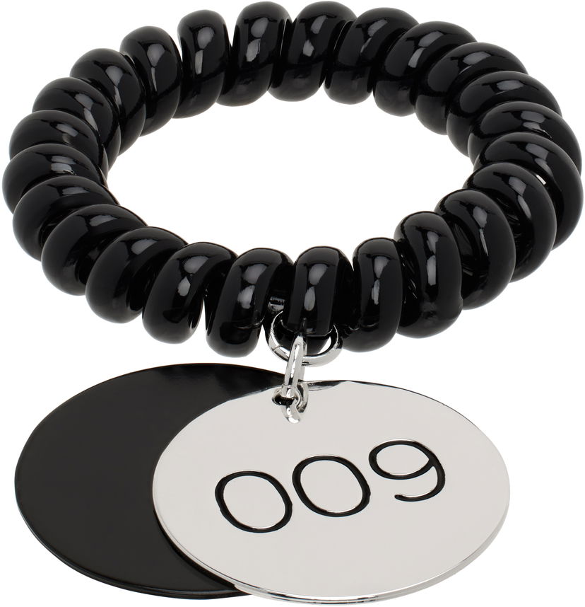 Narukvica Tory Burch Tory Burch Locker Room Spiral Bracelet with Medallion Crna | 174280-001