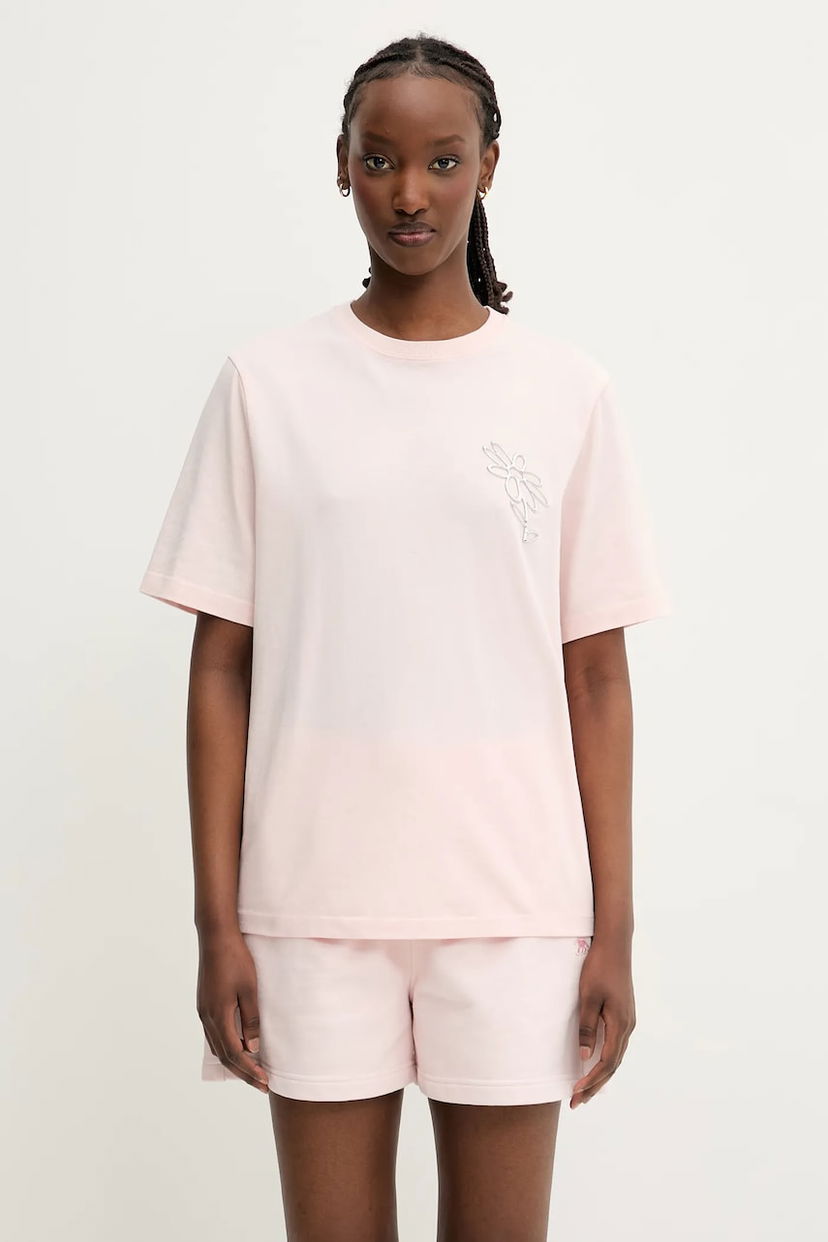 Majica kratkih rukava MAISON KITSUNÉ Maison Kitsuné Metallic Daisy Comfort T-Shirt Ružičasta | OW00121KJ0119