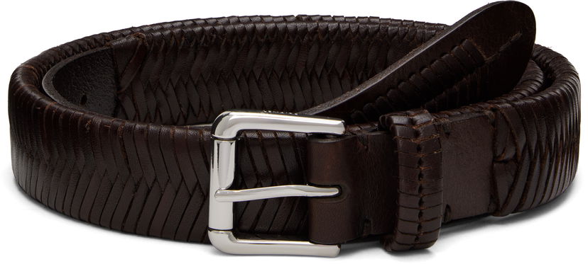 Pojasevi LEMAIRE LEMAIRE Woven Leather Belt Smeđa | AC1235 LL0172