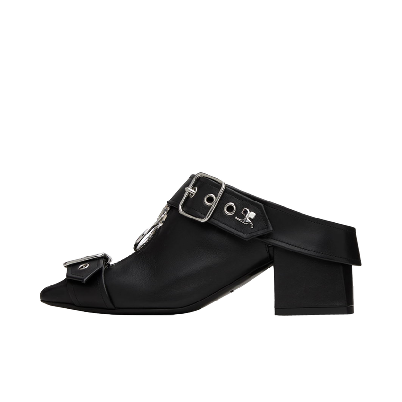 Tenisice i cipele Courrèges Leather Mules With Buckle Crna | 124SCS096CV0027