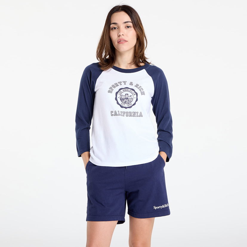 Majica kratkih rukava Sporty & Rich California Emblem Soft Baseball Tee White/ Dark Navy Bijela | TO090625508WH50