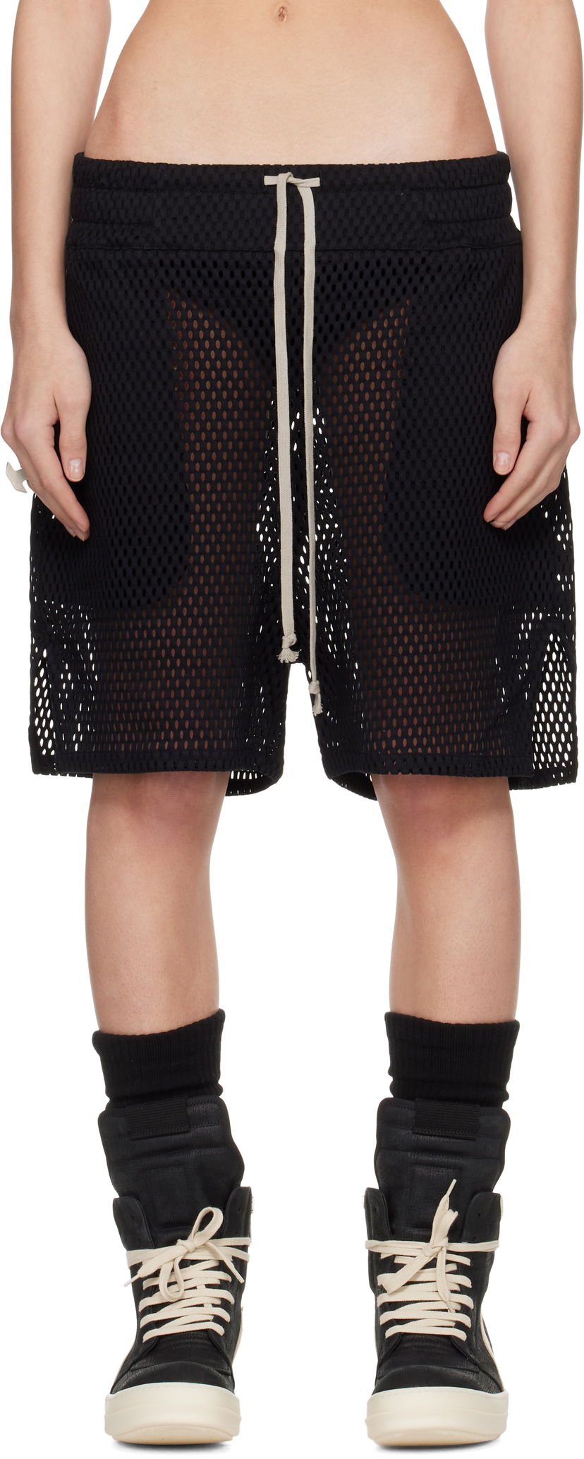 Kratke hlače Rick Owens Rick Owens Champion Edition Mesh Shorts Crna | CW01E1682 CHONET