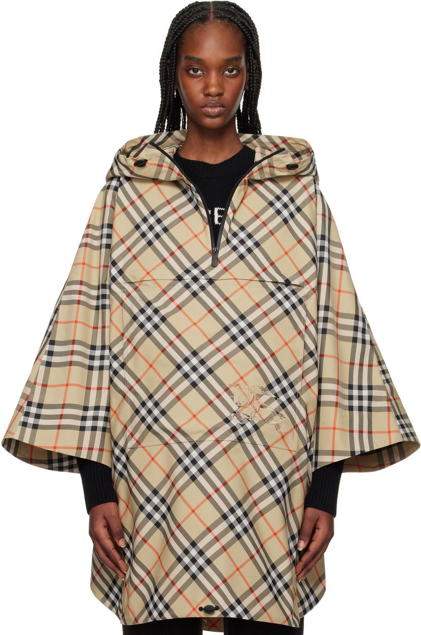 Kabanica Burberry Burberry Packaway Check Twill Cape Jacket Bež | 8105325