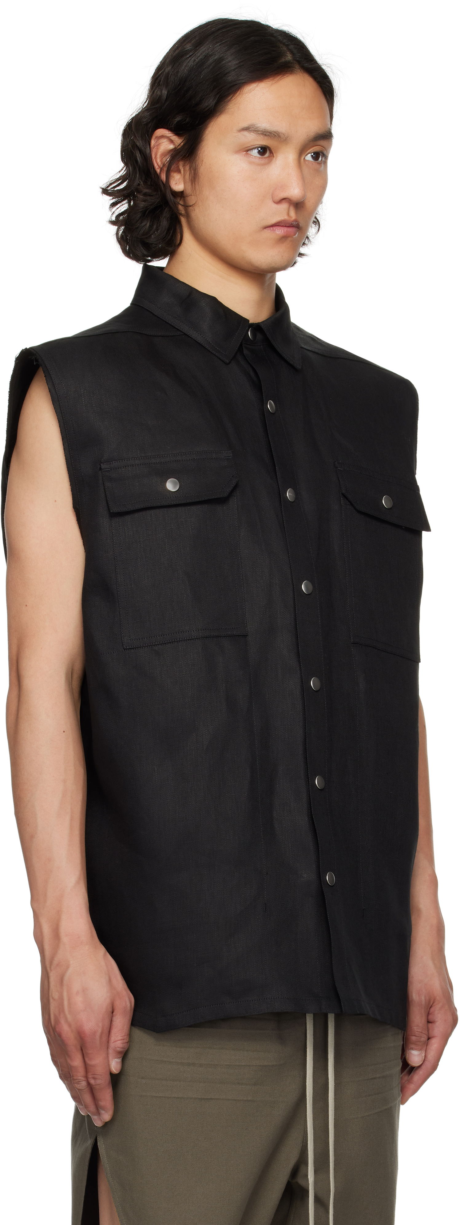 Prsluk Rick Owens Rick Owens Hollywood Jumbo Sleeveless Overshirt Crna | RR01E5708 TWL, 1