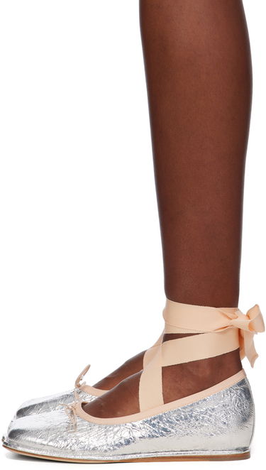 Njega cipela Simone Rocha Simone Rocha Ribbon Bow Ballerina Flats Metalik | RMP17 0781, 2