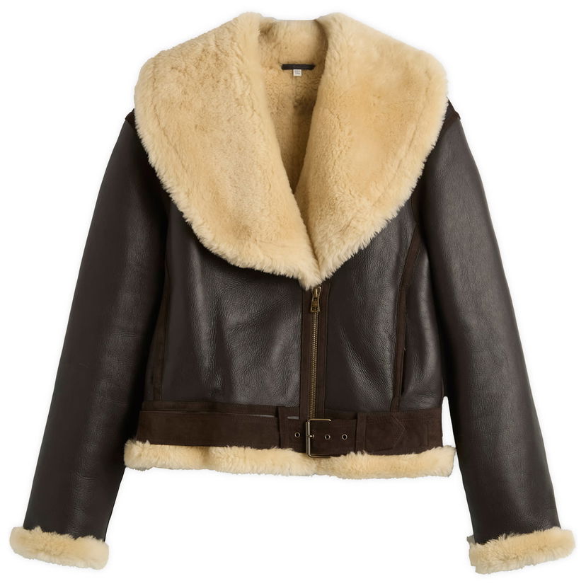 Jakna JW Anderson JW Anderson Aviator Shearling Jacket, Size Small Smeđa | LJ0059-LT0123-685