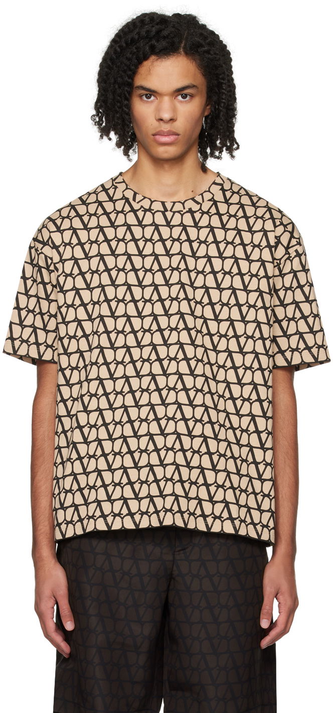 Majica kratkih rukava Valentino Appliqué Long Sleeve T-Shirt Bež | 4V3MG15L9UK