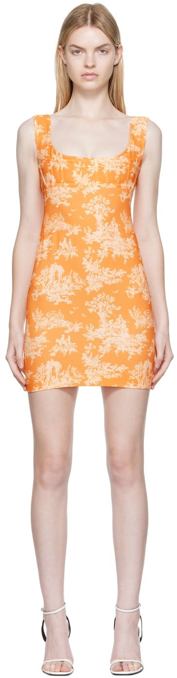 Haljina Miaou Miaou Vivi Toile Print Mini Dress Narančasta | 5022-CL-CMT-SCR