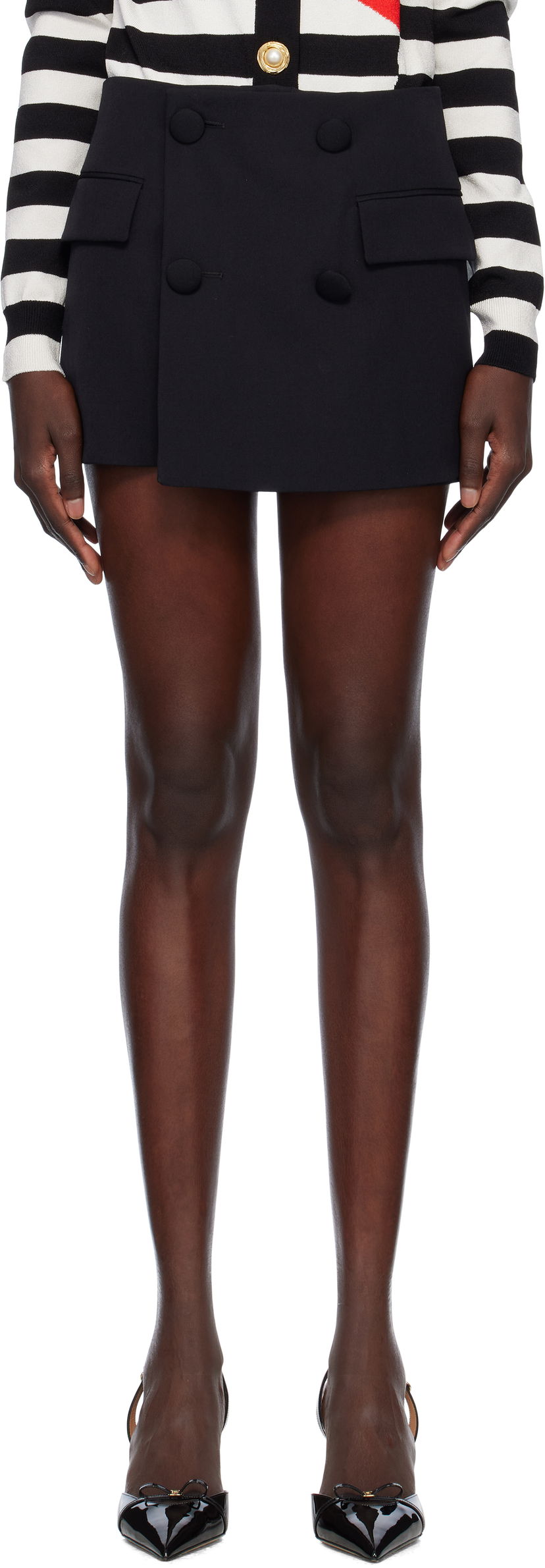 Suknja Balmain Balmain Buttoned Four Pocket Skort Crna | EF0PA430WC09