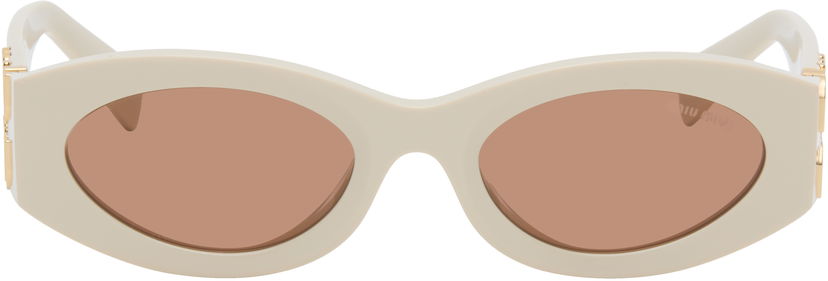 Sunčane naočale Miu Miu Miu Glimpse Curved-Frame Sunglasses Bež | 0MU 11WS 8056262510360